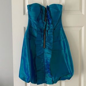 Phoebe Couture iridescent strapless dress